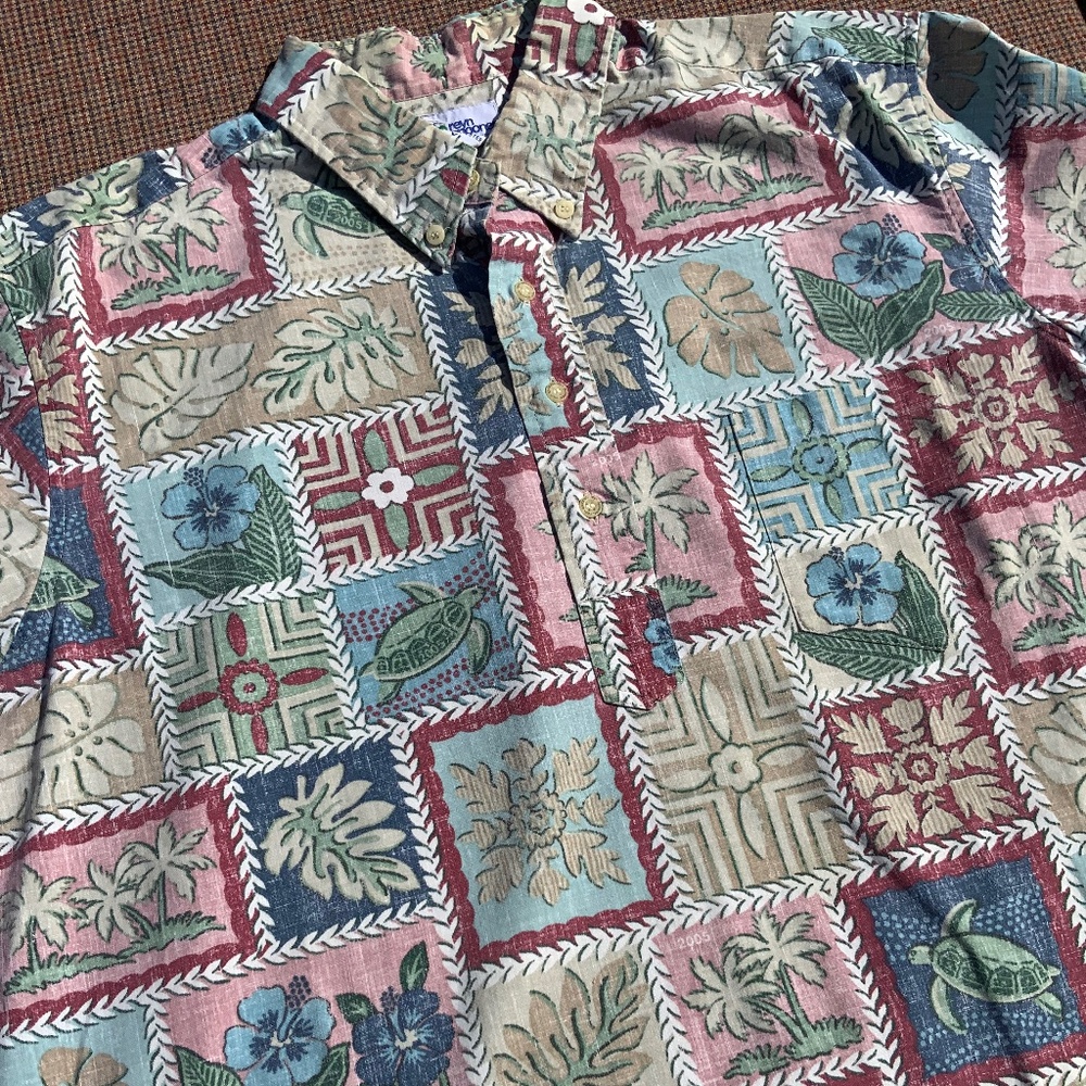 Vintage Reyn Spooner Sea Turtle Pullover Aloha Shirt Mens XL Hawaii Made